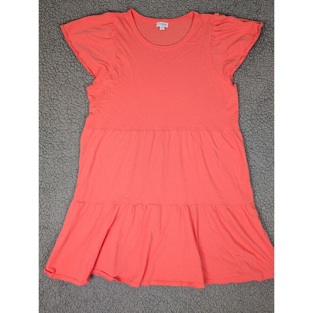 J.Crew Dress Coral Cotton Sundress Tiered Re-imagined Size Medium